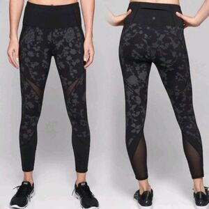 Athleta Moonlight Precision High Rise 7/8 Workout Athleisure Leggings Black XS